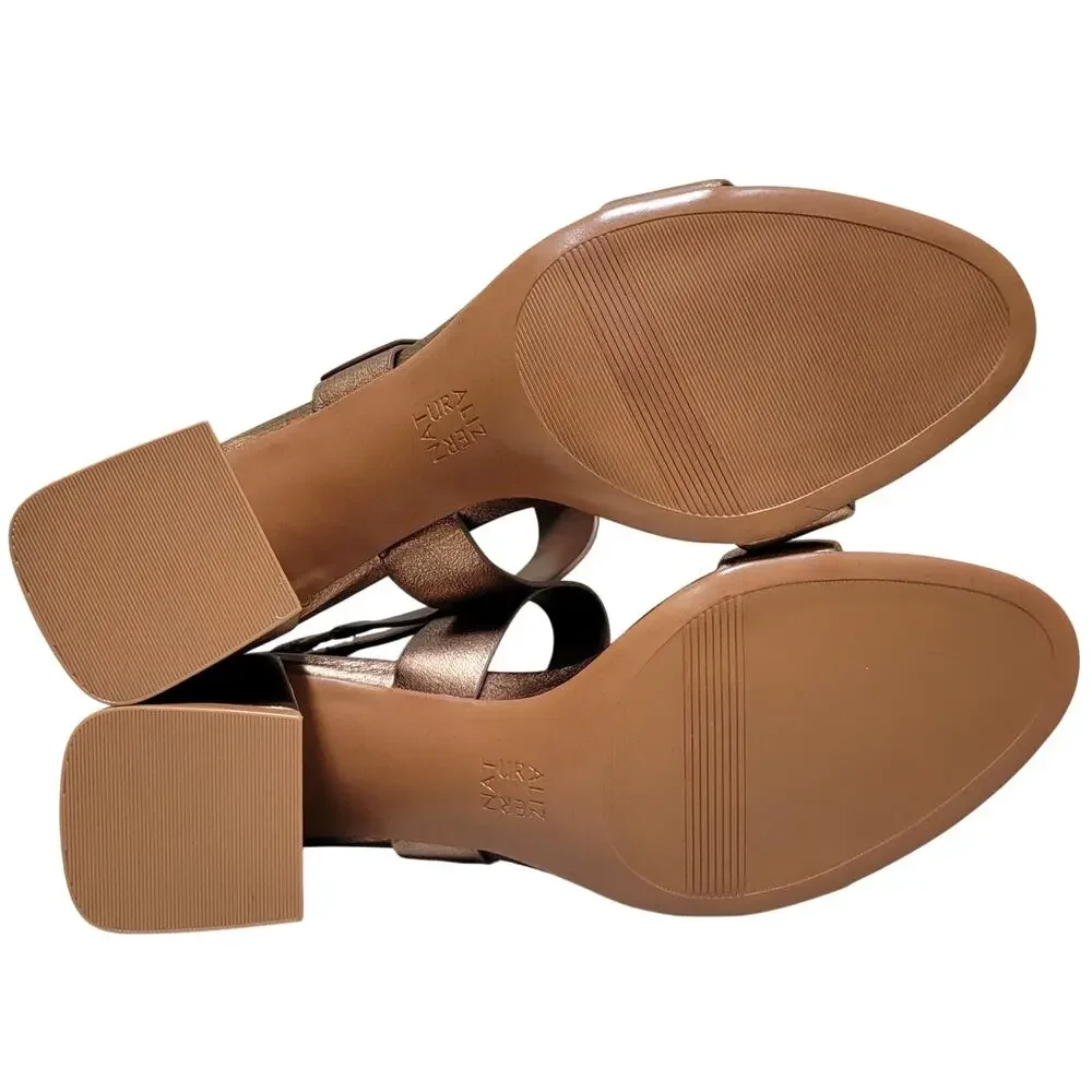 Naturalizer Women Vicky Block Heel Slingback Sandals Size US 11M Soft Bronze